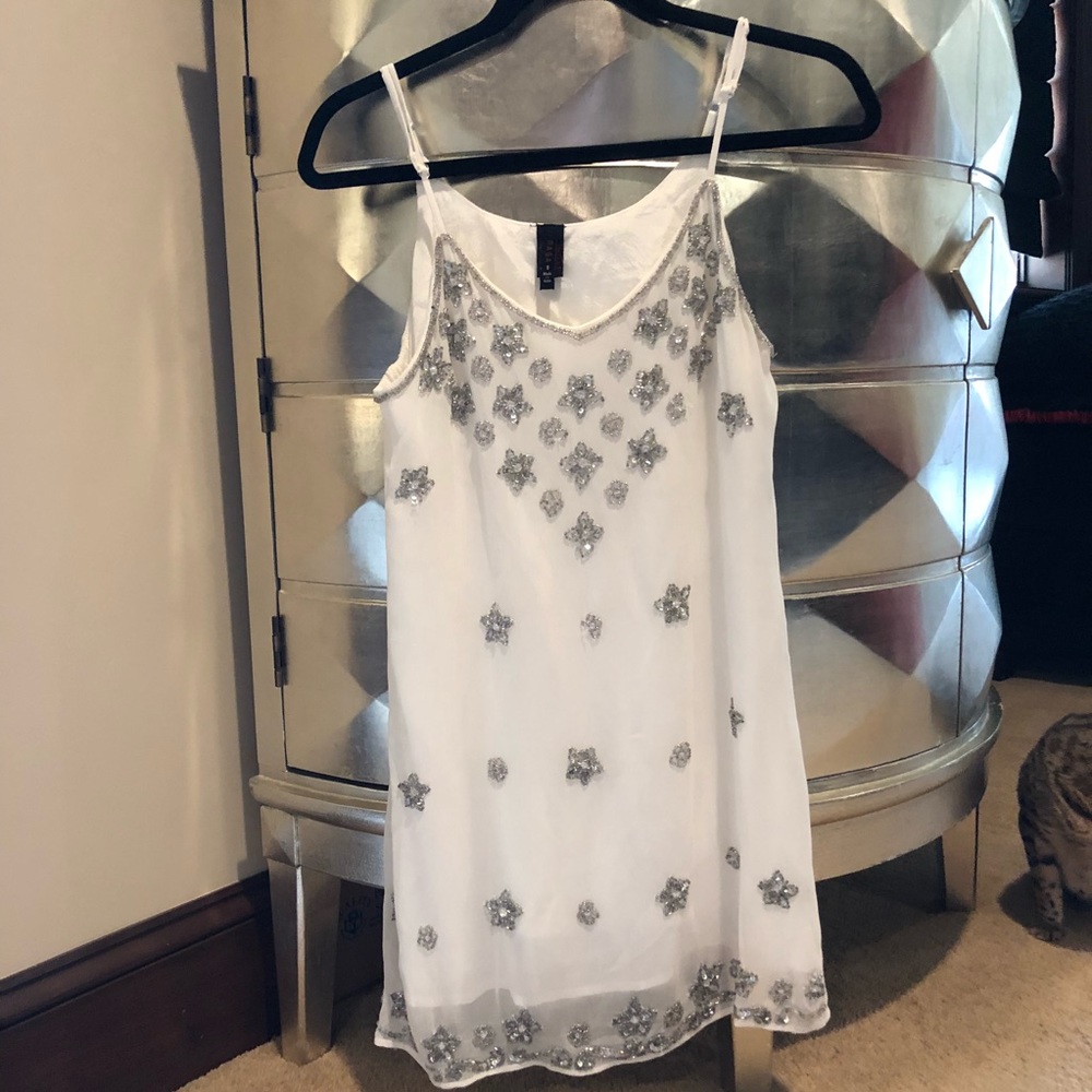 White sequined dress